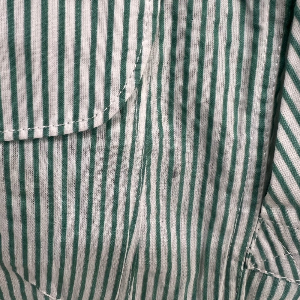 Free People Salopette In Town Green Striped Overalls Size Small New - Picture 9 of 10